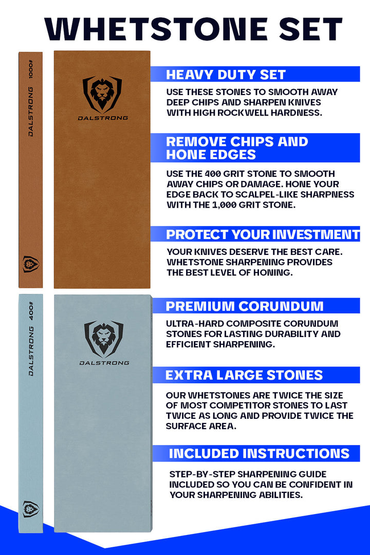 #400 / #1000 Grit | Premium Whetstone Set | Dalstrong ©