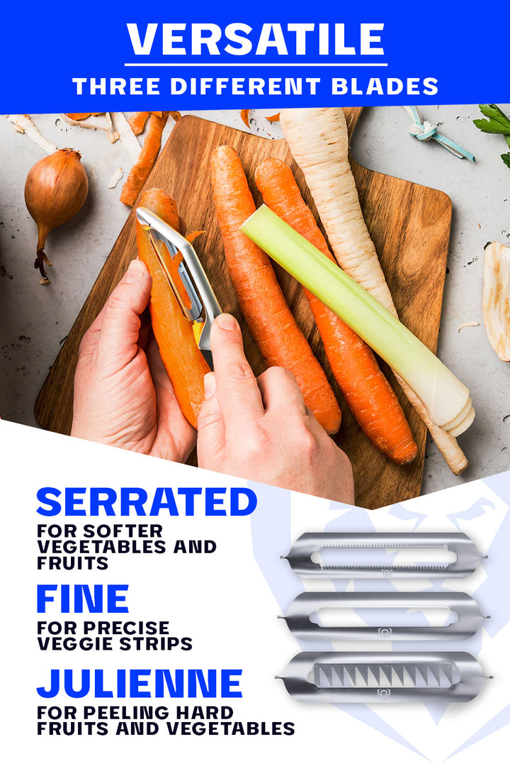 Swivel Straight Peeler | 3 Blades Case | Dalstrong ©