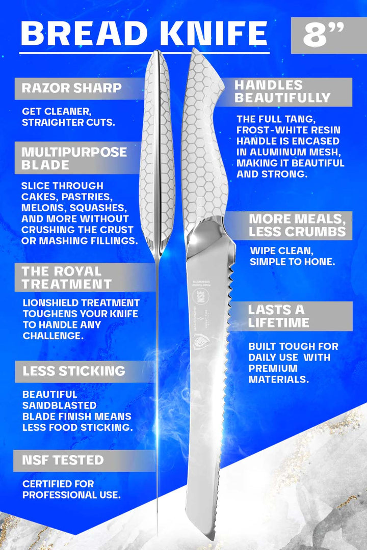 Bread Knife 8" | Frost Fire Series | NSF Certified | Dalstrong ©
