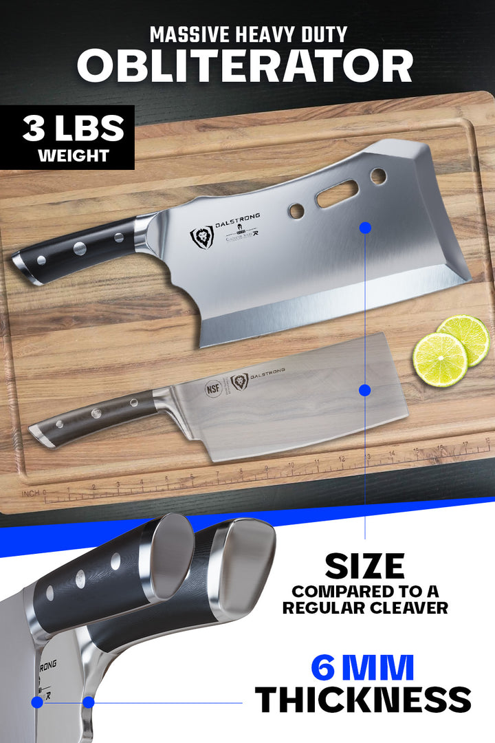 Meat Cleaver 9" with Stand | Obliterator | Gladiator Series R | NSF Certified | Dalstrong ©