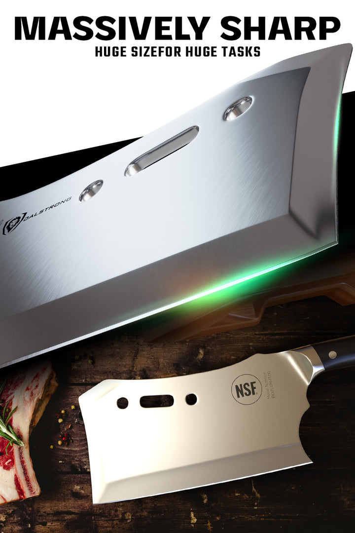 Meat Cleaver 9" with Stand | Obliterator | Gladiator Series R | NSF Certified | Dalstrong ©