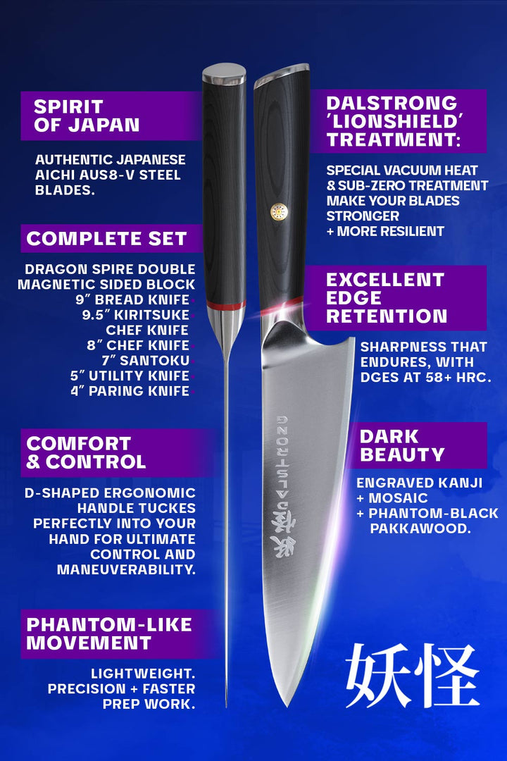 6 Piece Knife Set | Dragon Spire | Phantom Series | Dalstrong ©