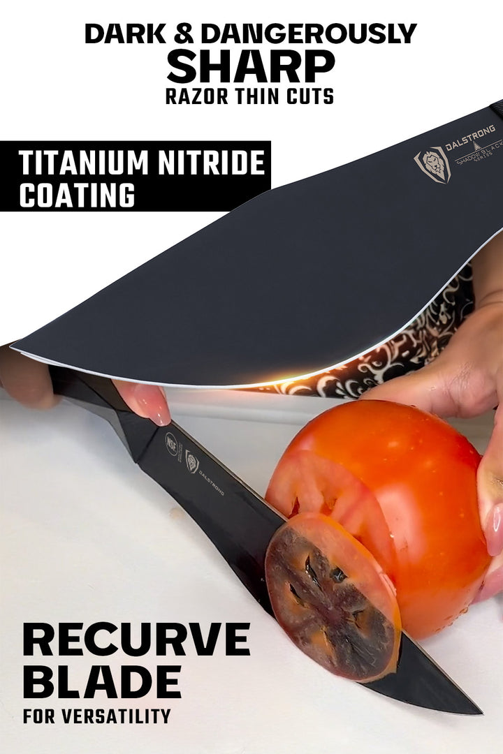 Chef & Cleaver Hybrid 'Barong' Knife 7" | Shadow Black Series | NSF Certified | Dalstrong ©