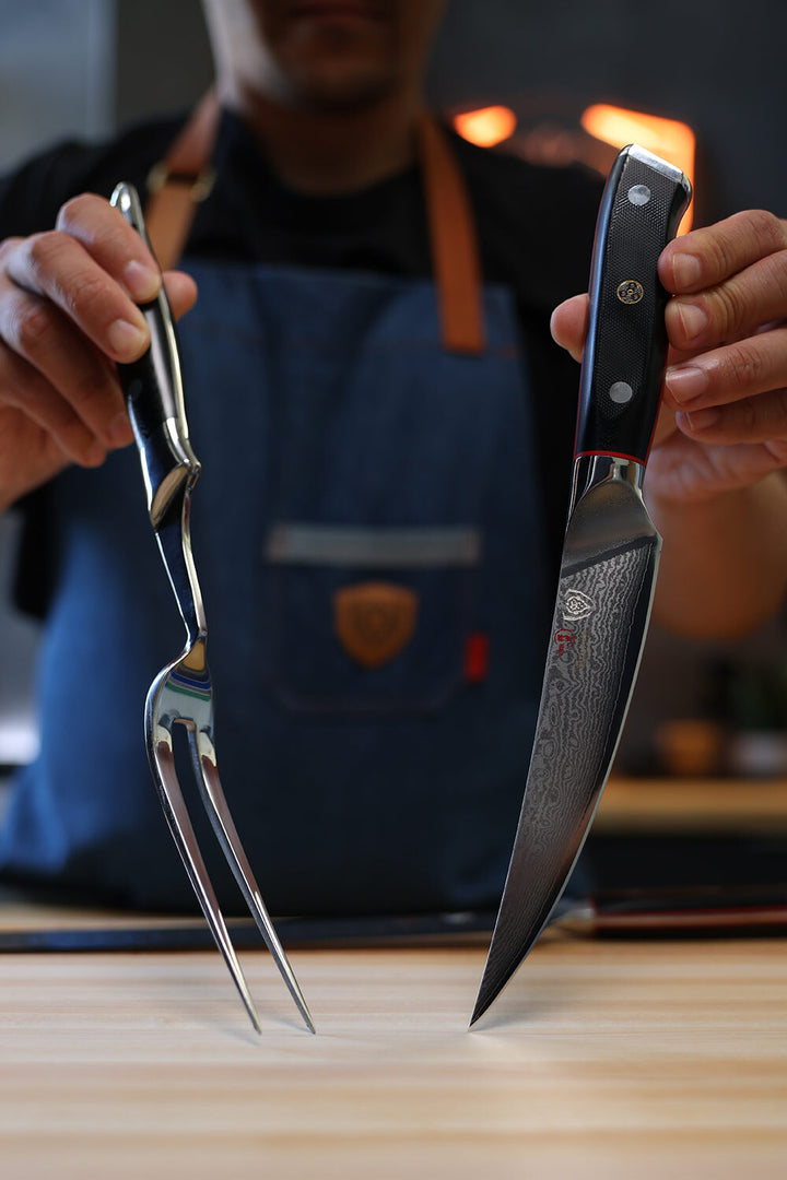 Slicing Knife 12" + Fillet Knife 6" + Meat Fork | Shogun Series | Elite