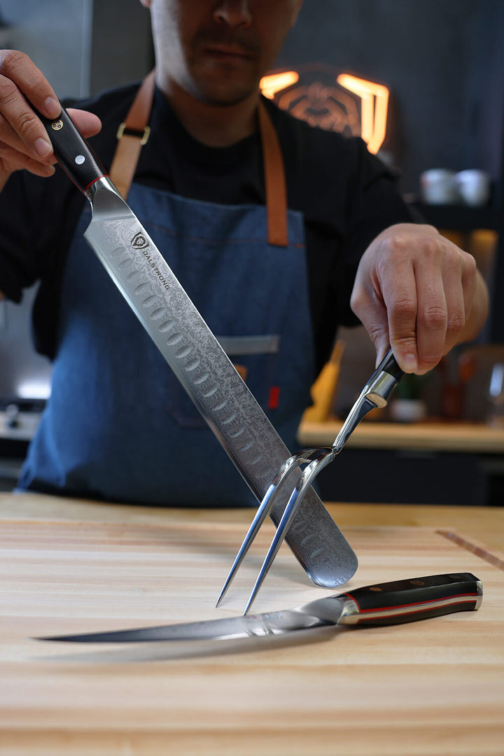 Slicing Knife 12" + Fillet Knife 6" + Meat Fork | Shogun Series | Elite