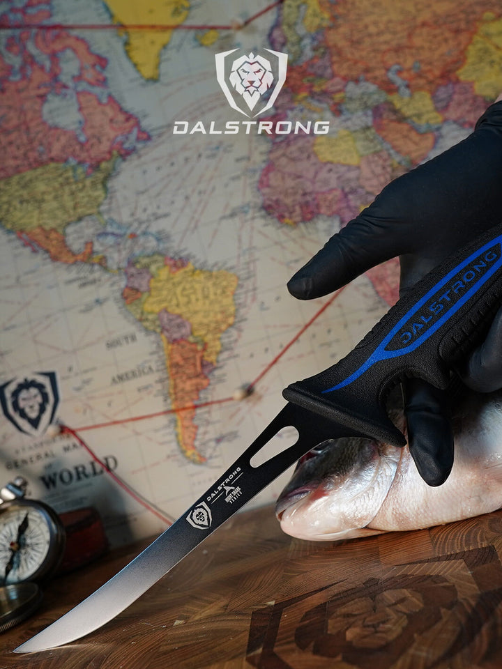 Fillet Knife 7" | Night Shark Series | Flexible Blade | NSF Certified | Dalstrong ©
