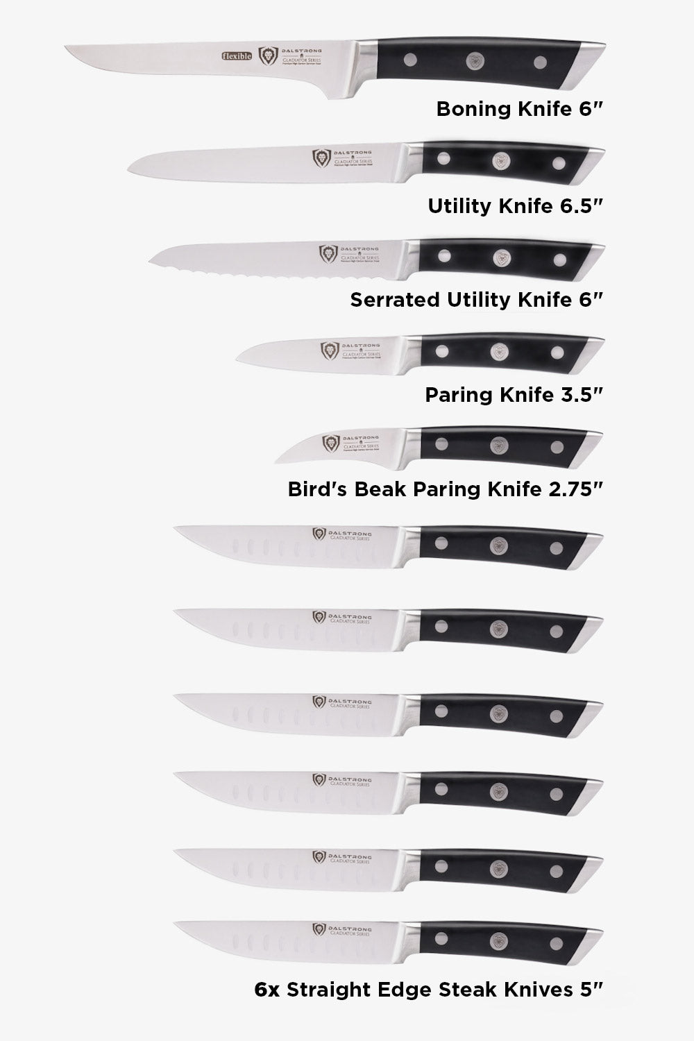 The Gladiator Bundle | 18-Piece Colossal Knife Set + Premium Whetstone Kit