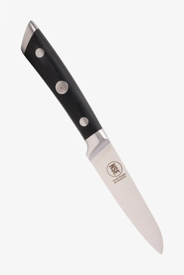 Gladiator Series Essentials |  8" Chef's Knife + 3.5" Paring Knife + 10" Serrated Bread Knife + Lionswood Teak Cutting Board