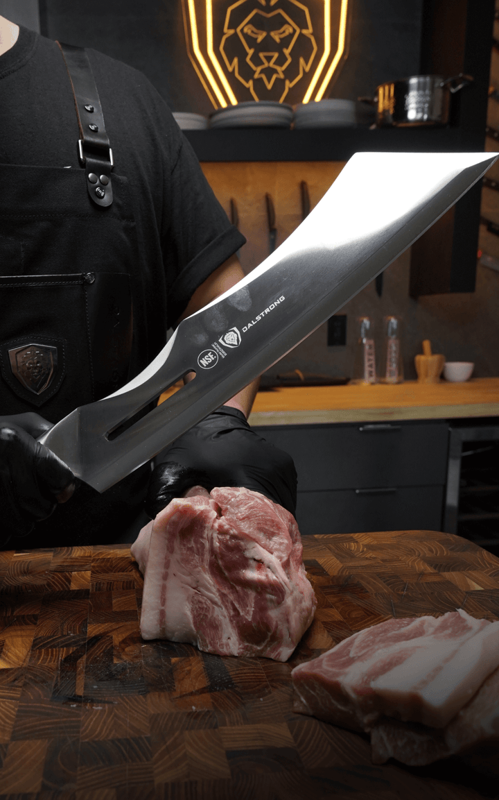 Meat Prep Bundle | 14" Annihilator Meat Cleaver with Stand + 8" Meat Chopper with Stand