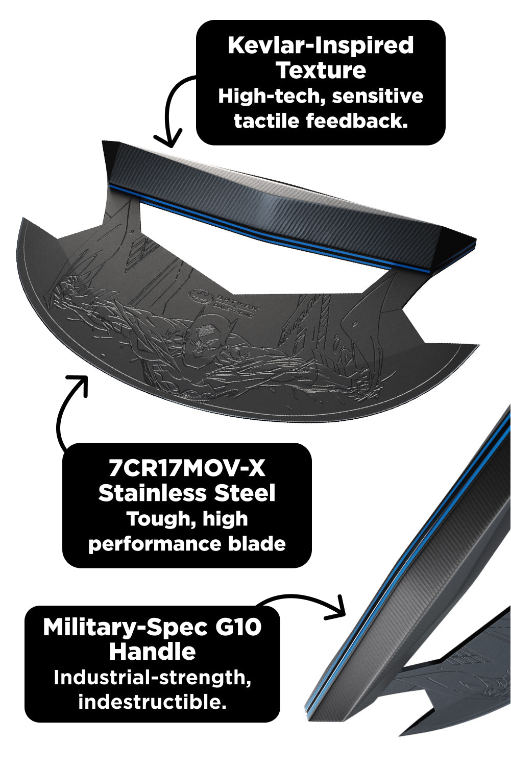 The Batman™ Bundle |  8" Chef Knife + 4" Paring Knife + 7" Ulu Knife