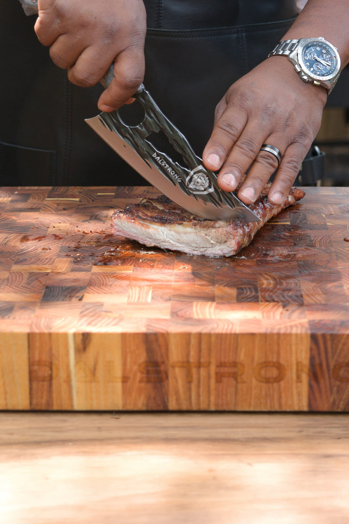 Meat Prep Bundle | Barbarian Series 9" Obliterator Meat Cleaver with Stand + 7" Venator Knife