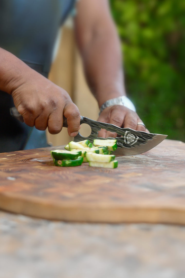 Meat Prep Bundle | Barbarian Series 9" Obliterator Meat Cleaver with Stand + 7" Venator Knife