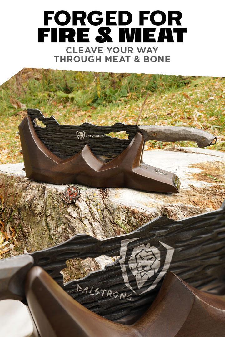Obliterator Cleaver Knife | Acacia Wood Stand | Barbarian Series | Dalstrong ©