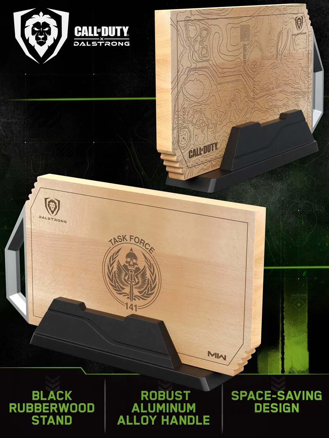 Cutting Board with Rubberwood Stand | Call of Duty © Edition | EXCLUSIVE COLLECTOR SET | Dalstrong ©