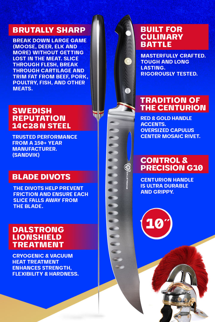 Butcher & Breaking Knife 10" | Cimiter Meat Slicer | Centurion Series | Dalstrong ©