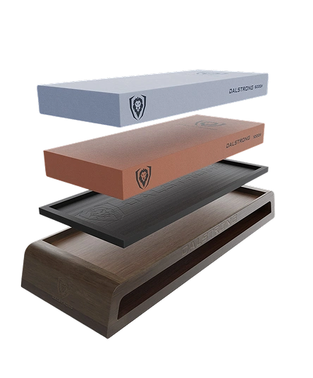 #1000 / #6000 Grit Combo with Oak Storage Box | Portable Whetstone Kit | Dalstrong ©