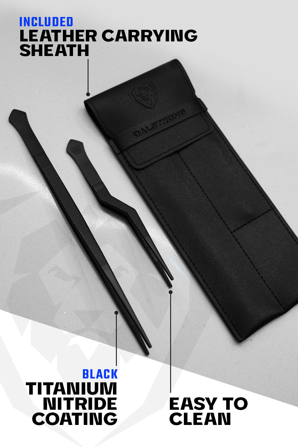 2 Piece Tweezers Set | 10" Straight + 6.5" Offset | Professional Plating Set | Dalstrong ©