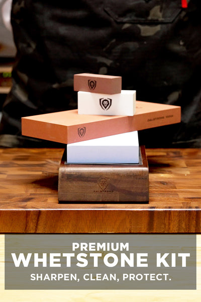Professional Starter Kit | Spartan Ghost Series 9.5" Chef Knife + 4" Paring Knife + Premium Whetstone Kit
