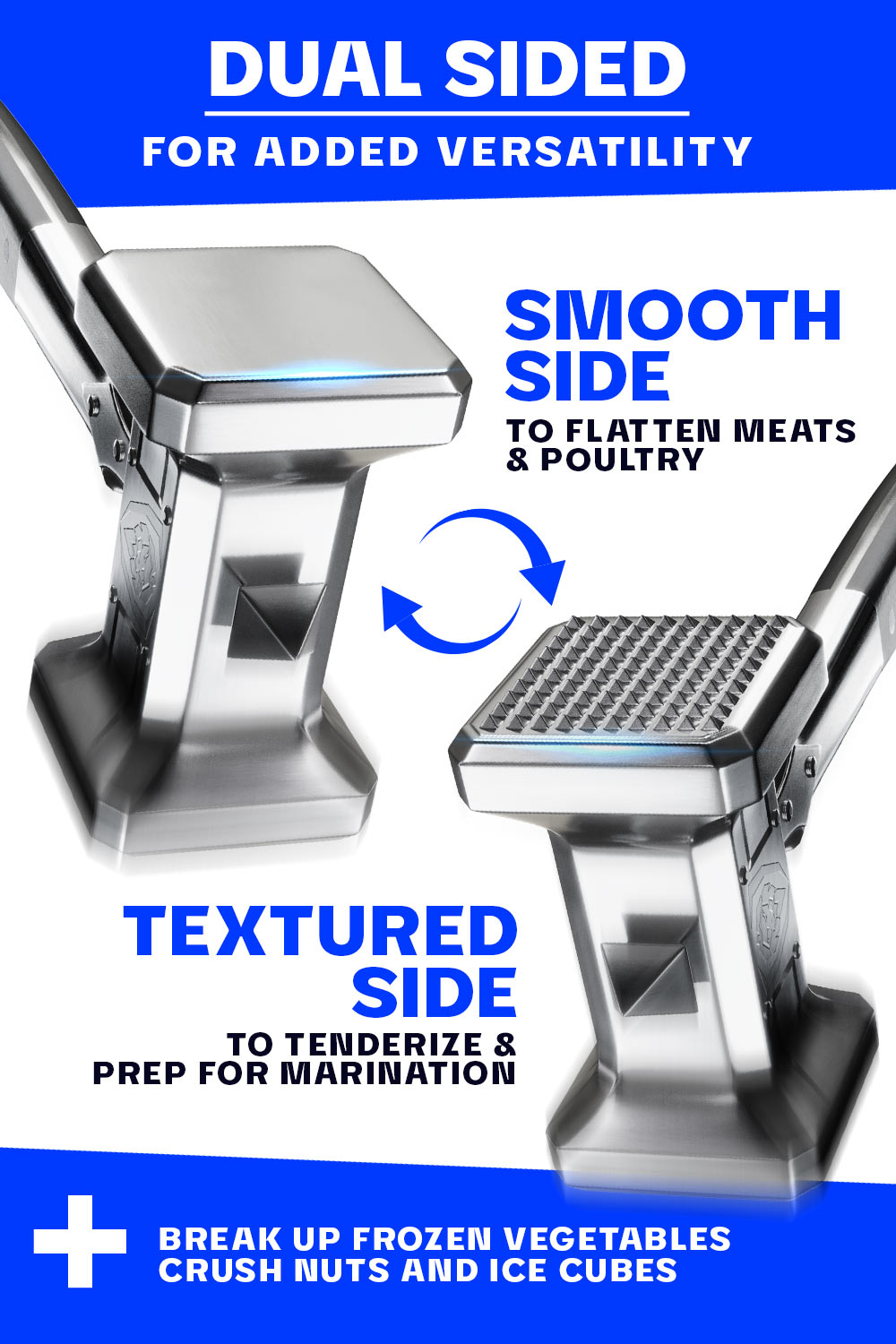 Meat Tenderizer 15" | Dual Sided, Heavy Duty & Extra-Large Hammer | Dalstrong ©