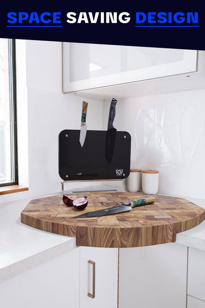 Corner Cutting Board | Natural Teak Wood | Dalstrong ©