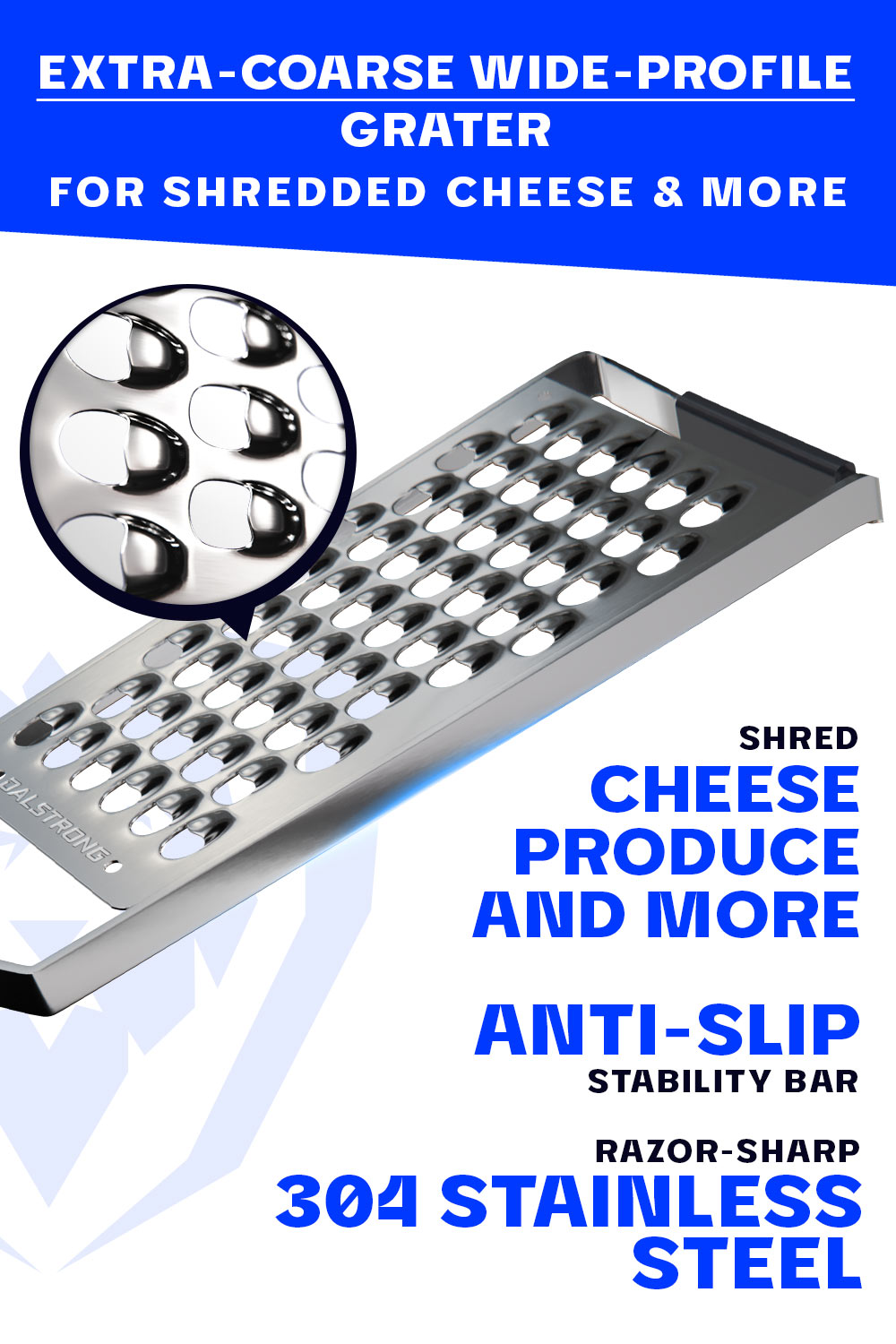 Professional Wide Cheese Grater | Extra Coarse | Dalstrong ©