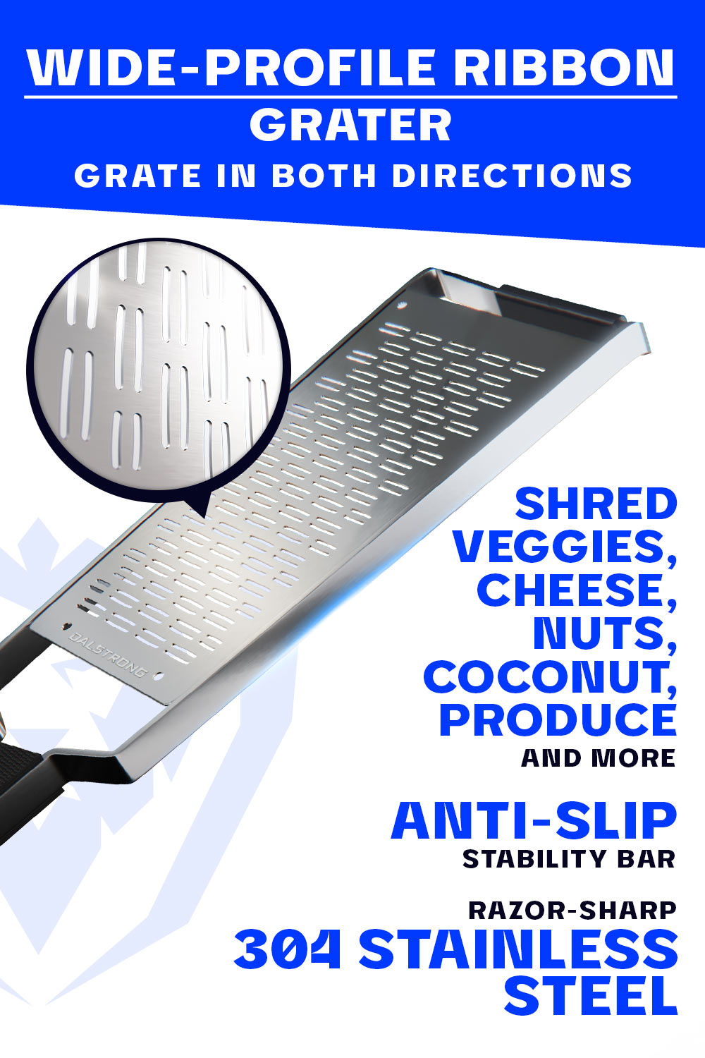 Professional Ribbon Wide Cheese Grater | Dalstrong ©