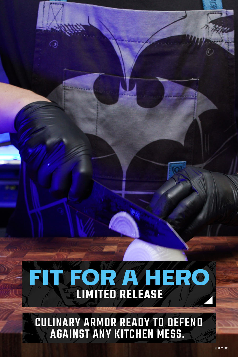 Chef's Apron | Batman™ Edition | Black Crusader | 100% Breathable Cotton | Dalstrong ©