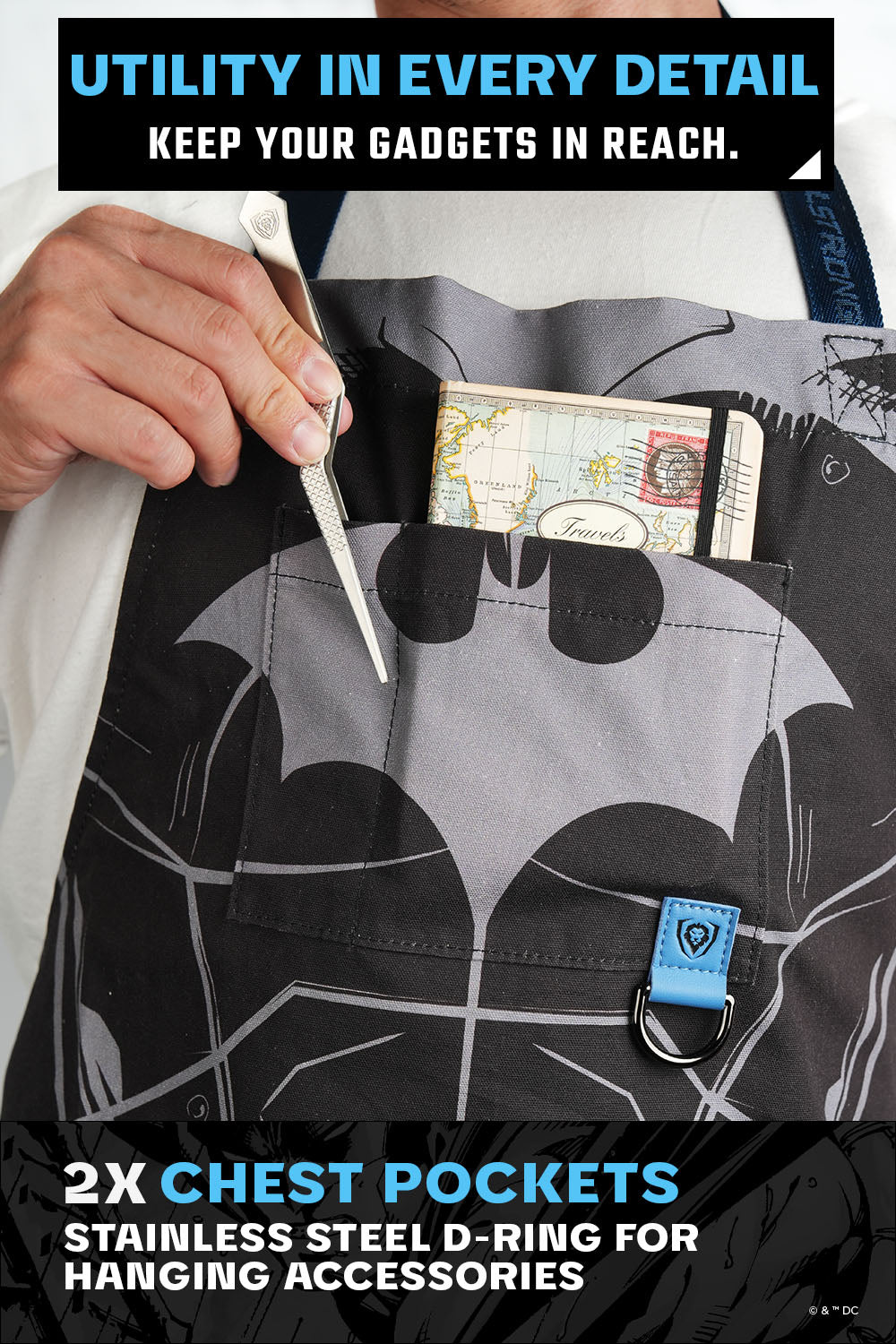 Chef's Apron | Batman™ Edition | Black Crusader | 100% Breathable Cotton | Dalstrong ©