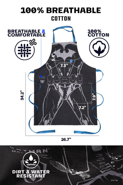 Chef's Apron | Batman™ Edition | Black Crusader | 100% Breathable Cotton | Dalstrong ©