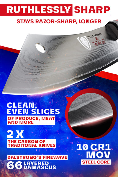 Chef & Cleaver Hybrid Knife 8" | "The Crixus" | Firestorm Alpha Series | Dalstrong ©