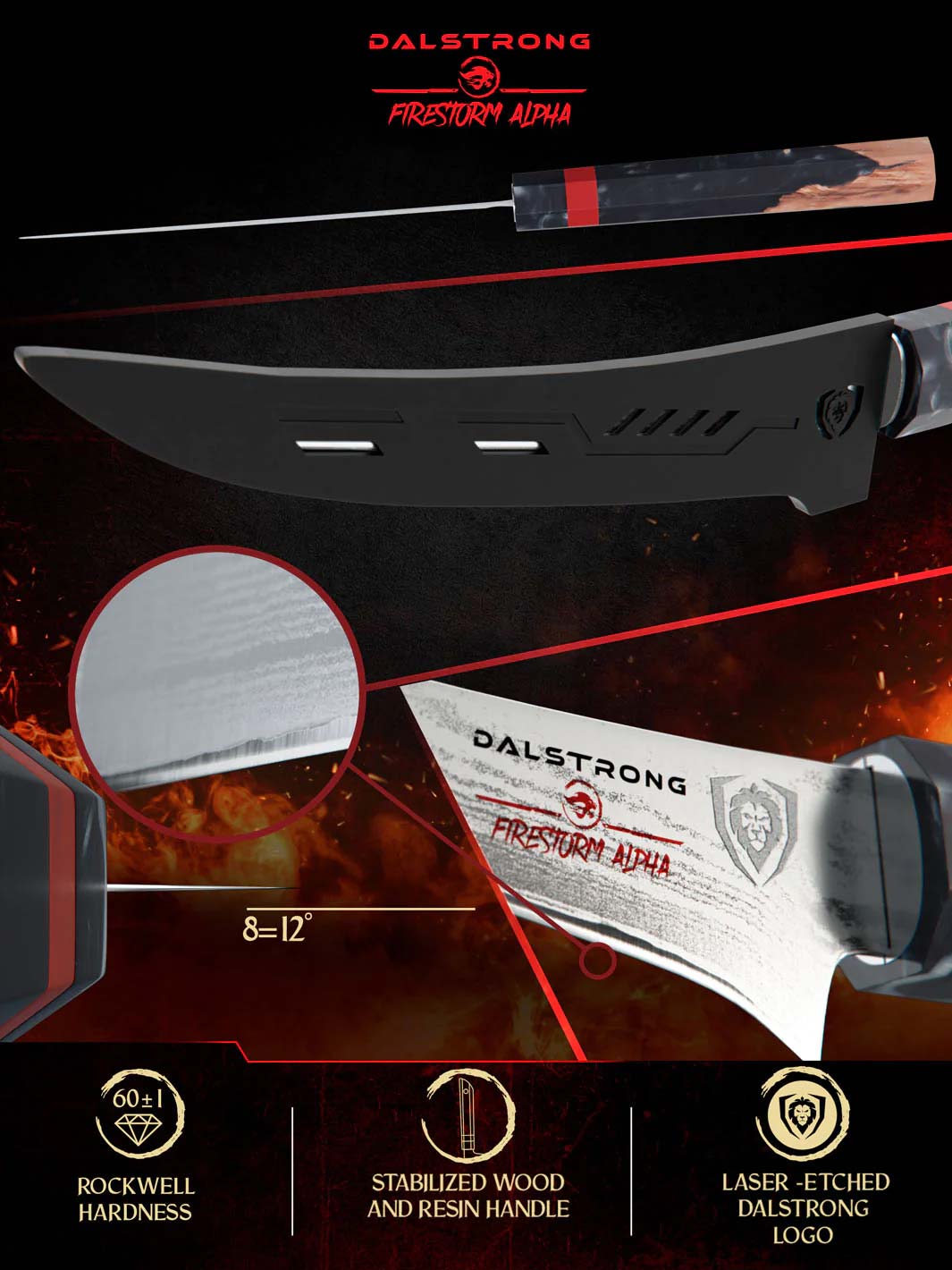 Curved Boning Knife 6" | Firestorm Alpha Series | Dalstrong ©