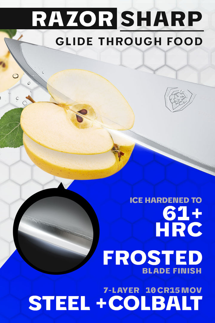 Chef's Knife 8" | Dark Ice Edition | Frost Fire Series | NSF Certified | Dalstrong ©