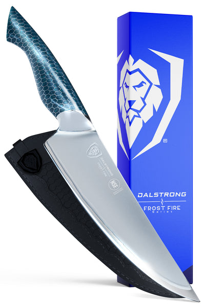 Chef's Knife 8" | Limited Edition |  Blue Honeycomb Handle | Frost Fire Series Arctic Ocean Edition | NSF Certified | Dalstrong ©