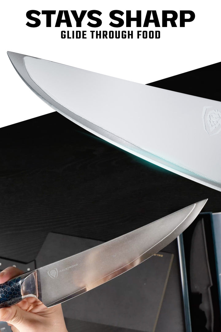 Chef's Knife 8" | Limited Edition |  Blue Honeycomb Handle | Frost Fire Series Arctic Ocean Edition | NSF Certified | Dalstrong ©