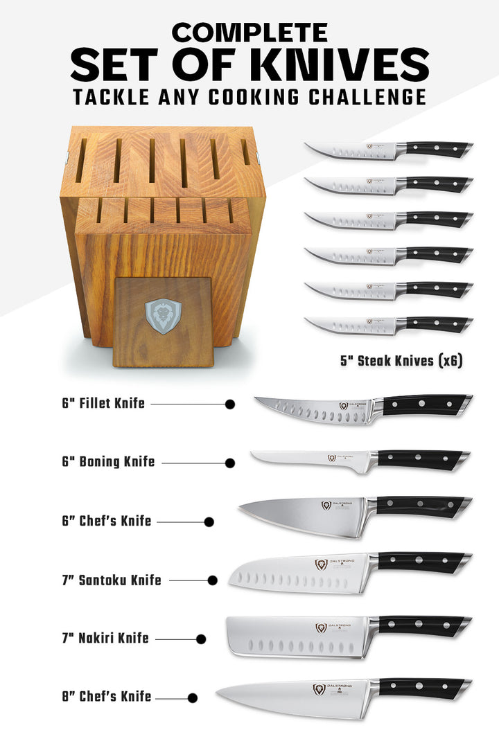 12 Piece Block Set | Black Handles | Gladiator Series | NSF Certified | Dalstrong ©