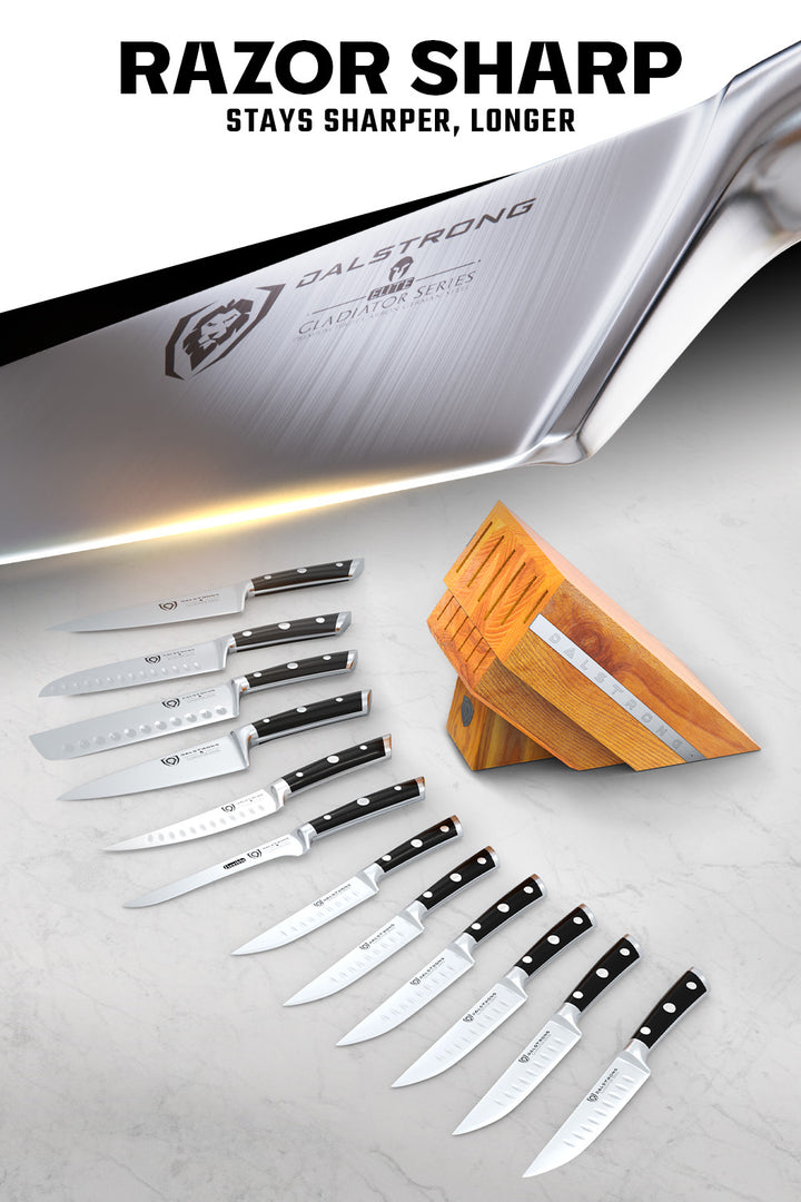12 Piece Block Set | Black Handles | Gladiator Series | NSF Certified | Dalstrong ©