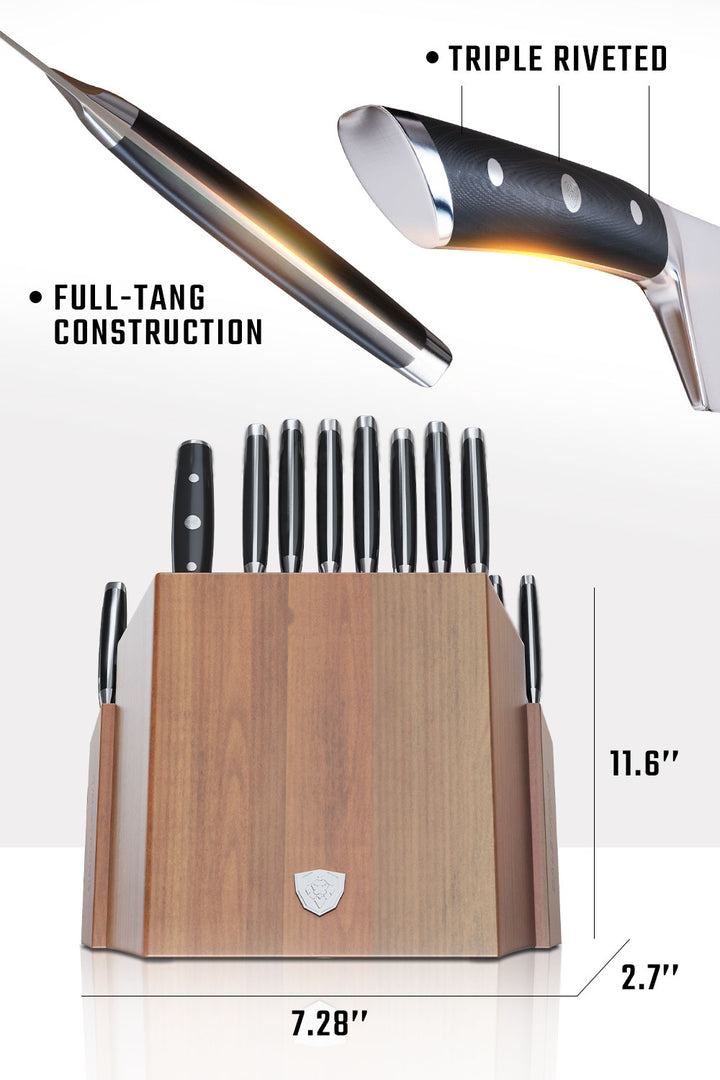 The Gladiator Bundle | 18-Pc Colossal Knife Set + Lionswood Teak Cutting Board