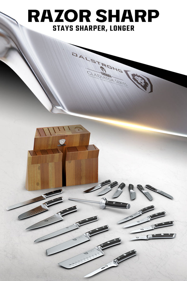 18 Piece Colossal Knife Set with Block | Gladiator Series | Knives NSF Certified | Dalstrong ©