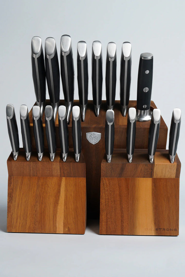 The Gladiator Bundle | 18-Pc Colossal Knife Set + Lionswood Teak Cutting Board