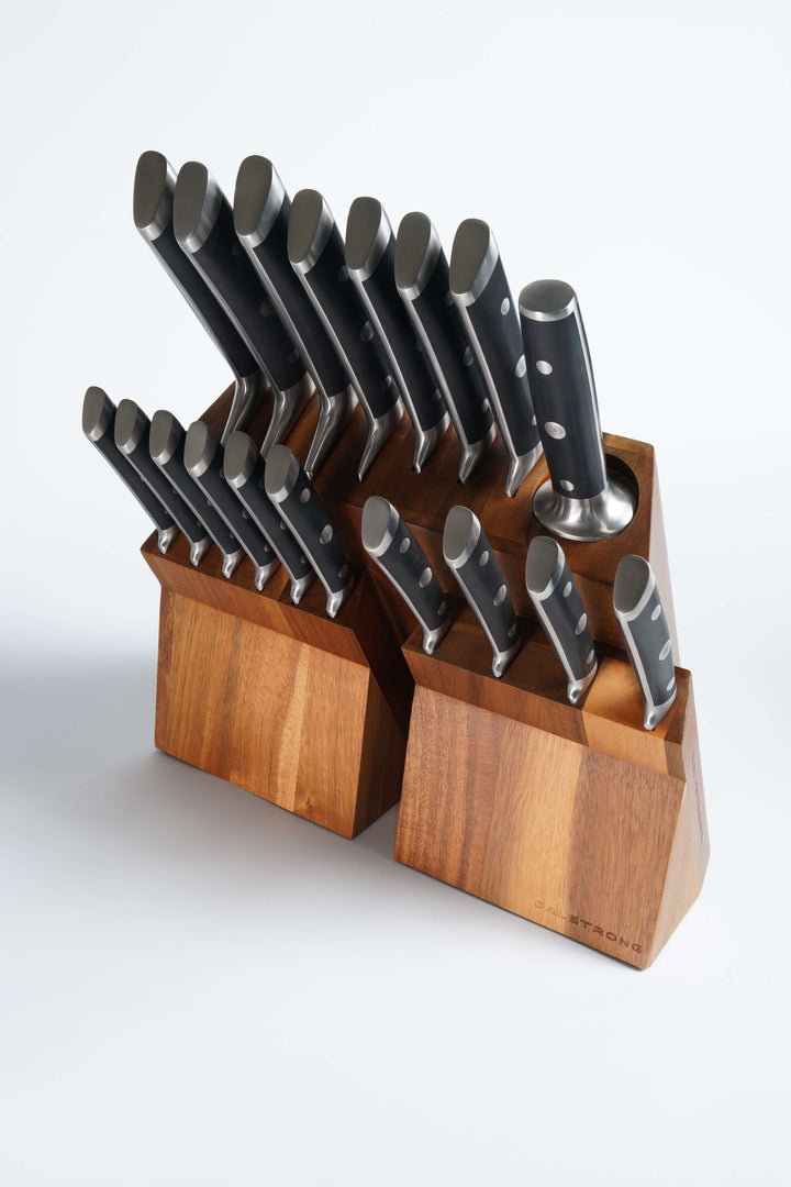 The Gladiator Bundle | 18-Pc Colossal Knife Set + Lionswood Teak Cutting Board