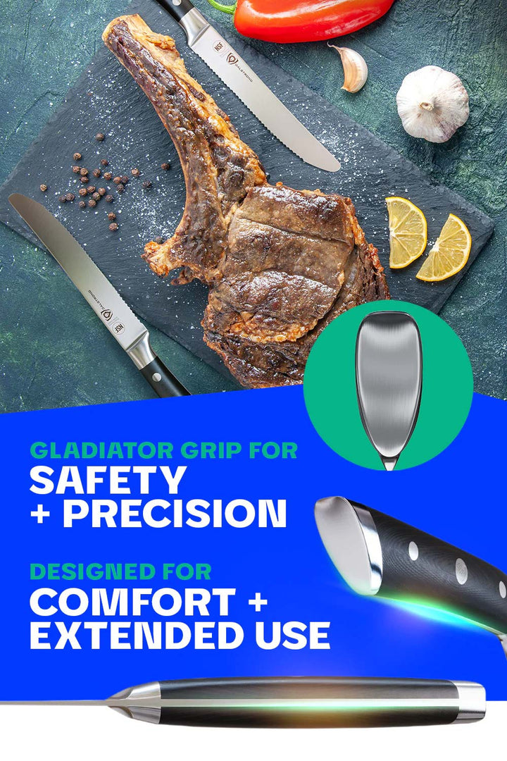 4-Piece Serrated Steak Knife Set | Gladiator Series | NSF Certified | Dalstrong ©