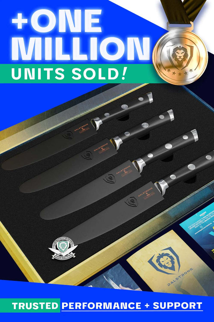 4-Piece Serrated Steak Knife Set | Gladiator Series | NSF Certified | Dalstrong ©