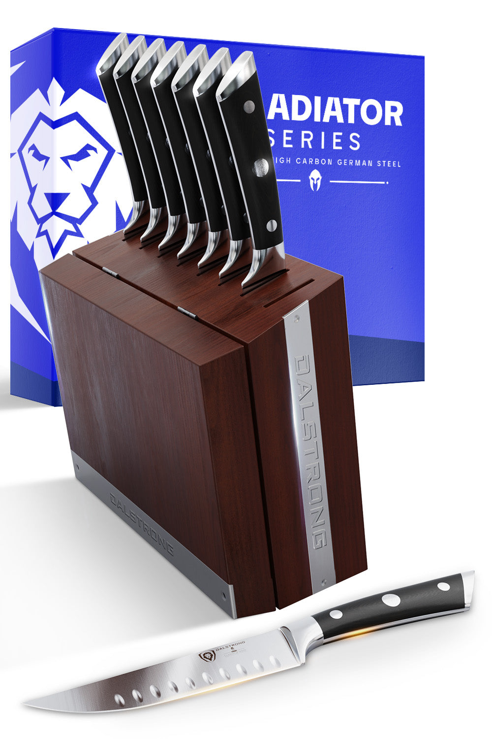 8 Piece Steak Knife Set with Storage Block | Gladiator Series | Dalstrong ©