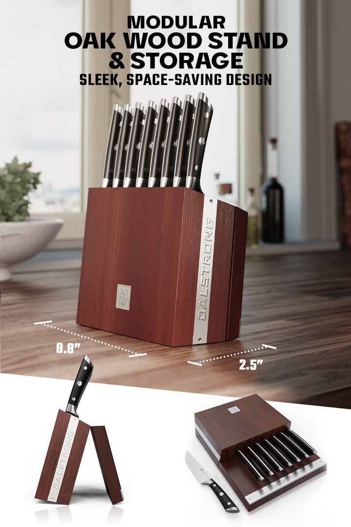 8 Piece Steak Knife Set with Storage Block | Gladiator Series | Dalstrong ©