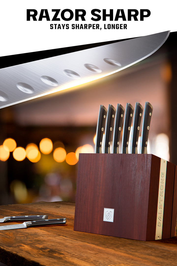 8 Piece Steak Knife Set with Storage Block | Gladiator Series | Dalstrong ©
