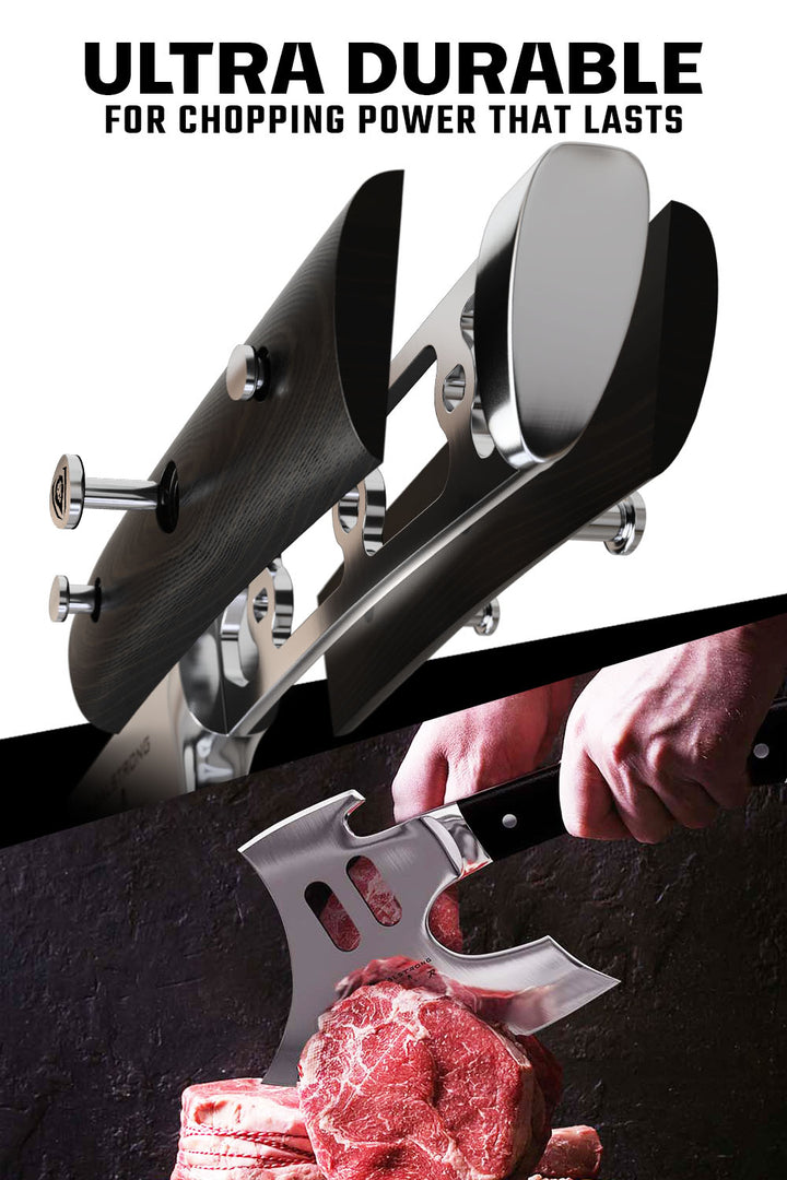 Meat Chopper 8" with Acacia Wood Stand | Gladiator Series | NSF Certified | Dalstrong ©