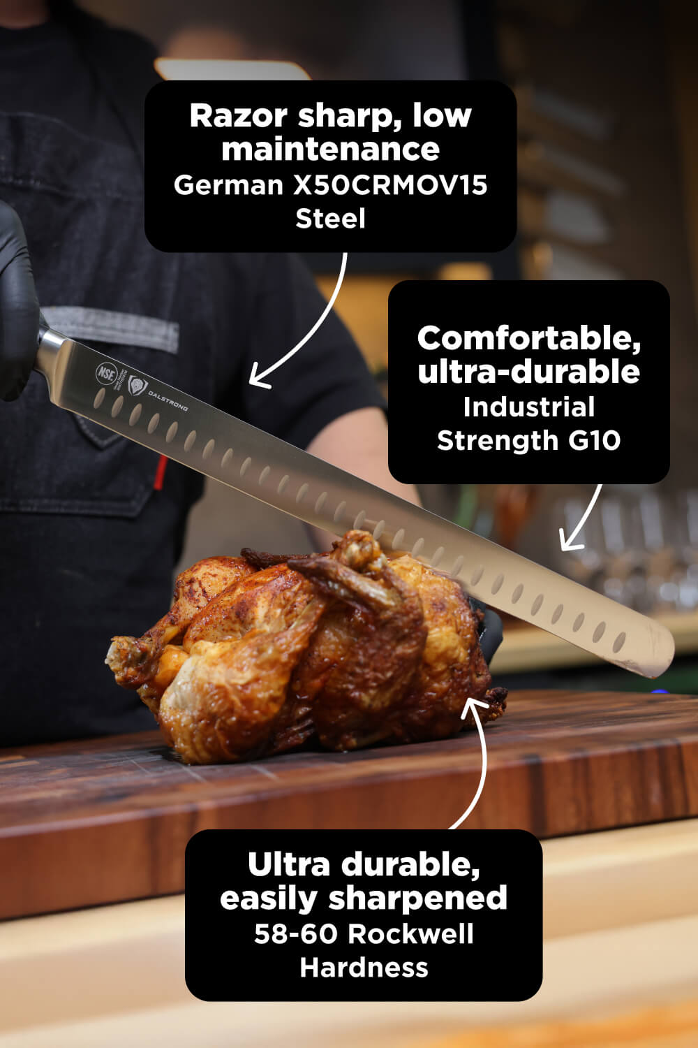 2 Piece Knife Set | Slicing Knife & Boning Knife | Gladiator Series Elite | NSF Certified | Dalstrong ©