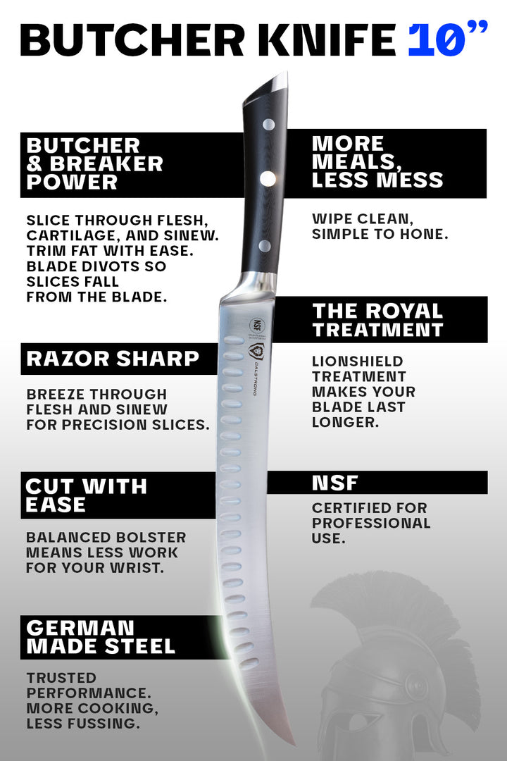 Butcher's Breaking Cimiter Knife 10" | Gladiator Series | NSF Certified | Dalstrong ©