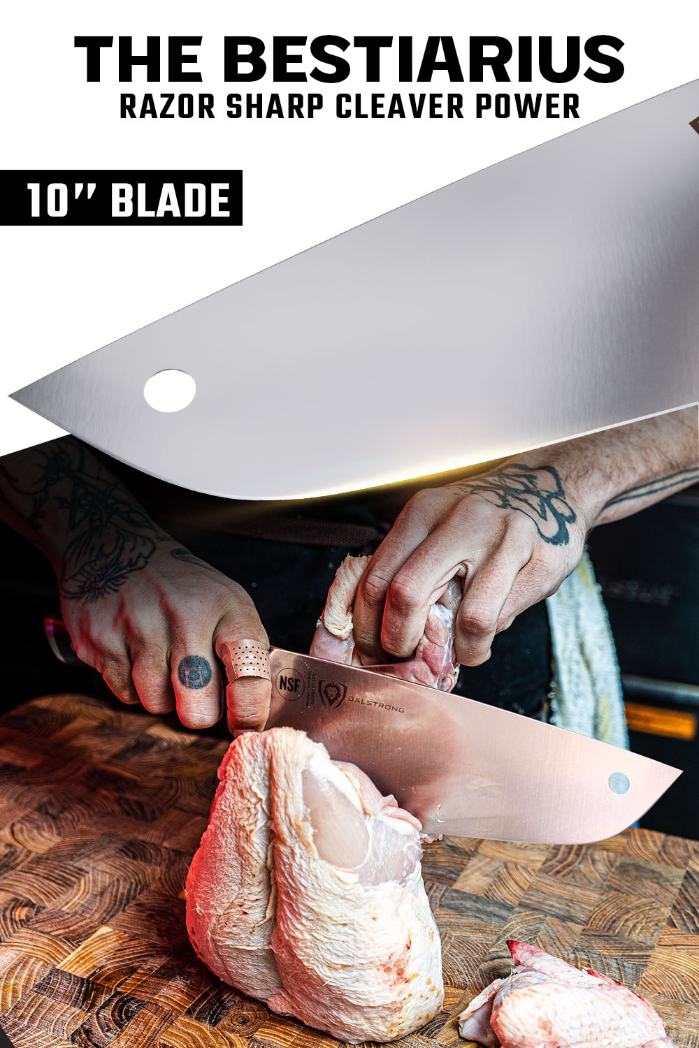 Cleaver Knife 10" | The Bestiarius | Gladiator Series ELITE | NSF Certified | Dalstrong ©