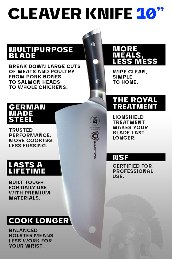 Cleaver Knife 10" | The Bestiarius | Gladiator Series ELITE | NSF Certified | Dalstrong ©
